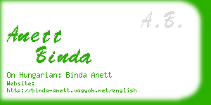 anett binda business card